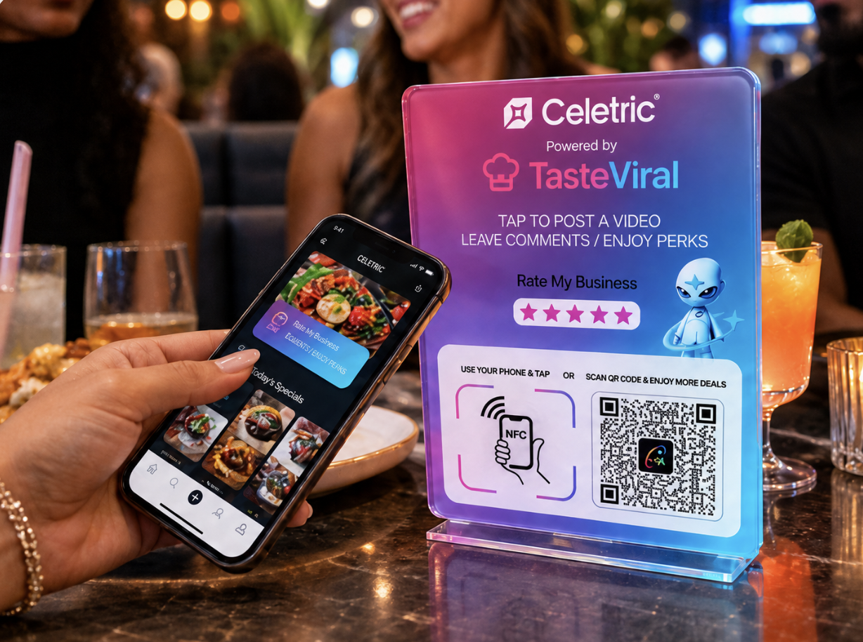 Celetric powered by TasteViral display at HotBox Bistro